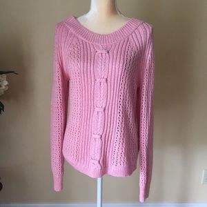 Maurices bubble gum pink knit sweater EUC M